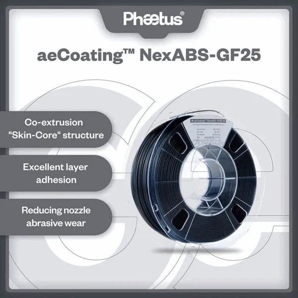 PHAETUS aeCoating NexABS-GF25 High-Strength Filament – 1Kg - Image 3