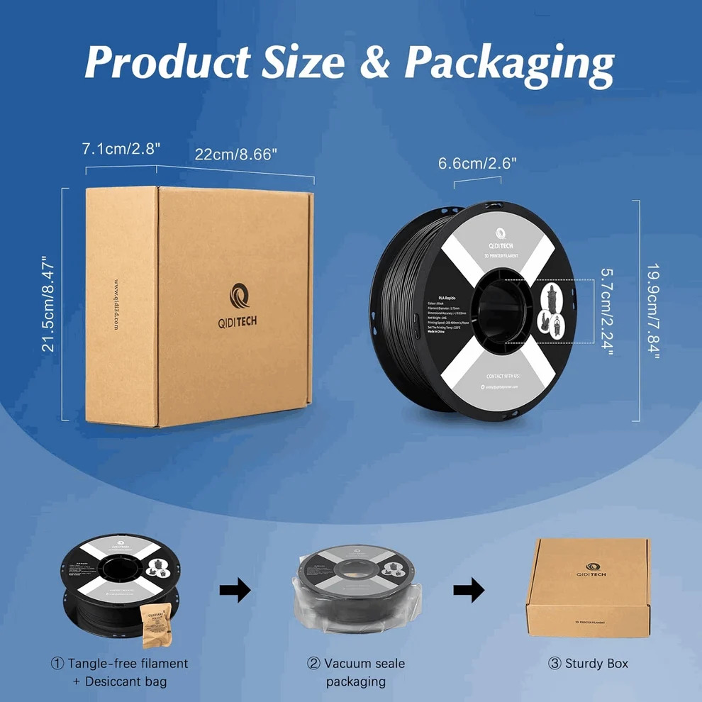 QIDI Tech PLA Rapido High-Speed 3D Printer Filament – 1.75mm - Image 2